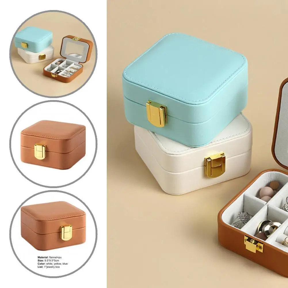 

Anti-aging Durable Storage Holder Jewelry Box Faux Leather Jewelry Box Partition for Rings