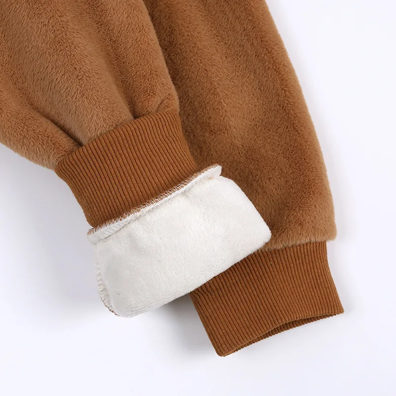 Детский флисовый комбинезон теплый зимний с ушками для новорожденных мальчиков