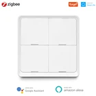 Беспроводной сценический выключатель Tuya ZigBee, 4 клавиши, поддержка бытового помощника Zigbee2mqtt, автоматизация умного дома