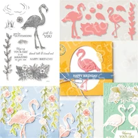 flamingo cutting dies and stamps diy molds scrapbooking paper making crafts template handmade decoration new arrived