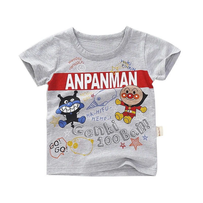 Новинка Детская летняя футболка Anpanman детские футболки с мультяшным рисунком для