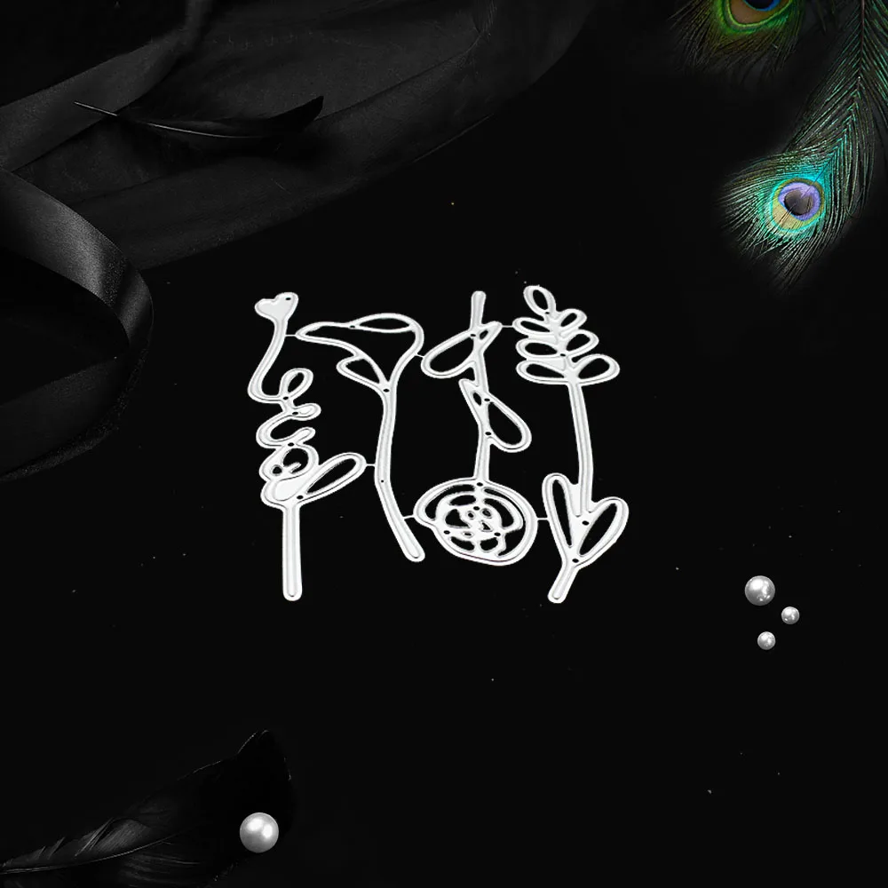 Металлические штампы 4 шт. для украшения цветов Листьев скрапбукинга бумаги