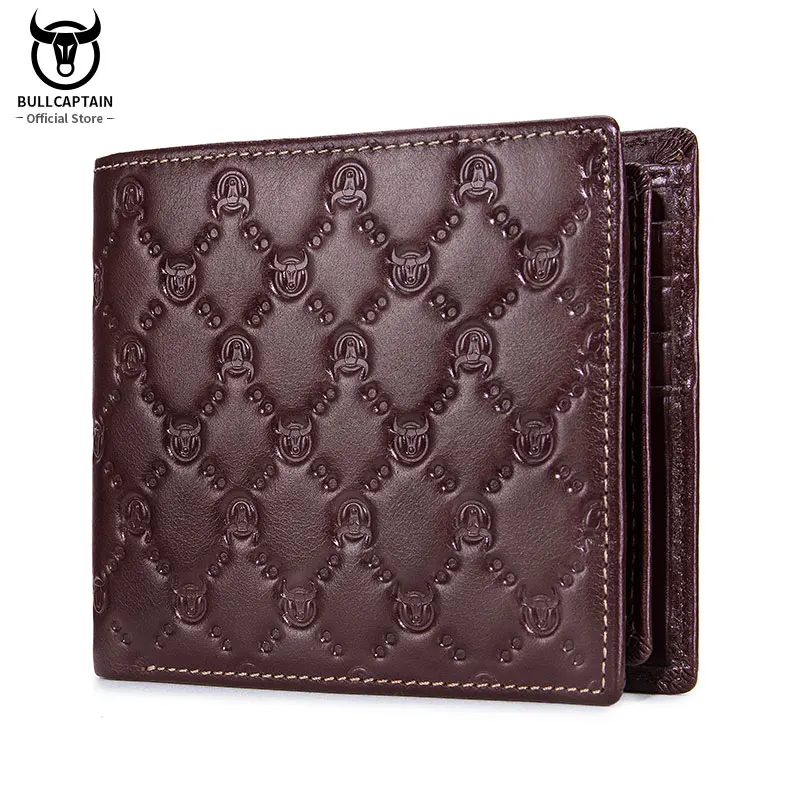 

BULLCAPTAIN Free Print Photos Business Men Wallets Fashion Creative Pattern Purse Small Mini Card Holder RFID Wallet Man