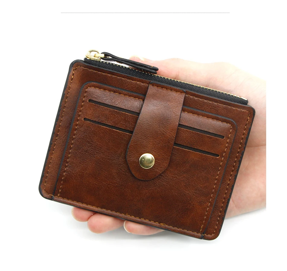 Кошелек для монет женские кошельки винтажные тонкие короткие на молнии