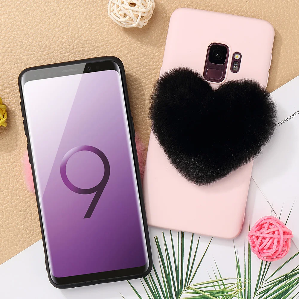 LAPOPNUT милый меховой чехол с сердцем для Samsung Galaxy A71 A51 J4 Plus J6 J5 J3 A7 2018 A8 A6 A5 A3