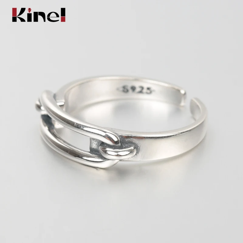 Мужское уличное кольцо Kinel регулируемое на указательный палец из стерлингового