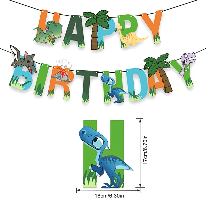 

32pcs Dinosaur Party Decorations Balloons Set Banners Kids Birthday Party Favors Baby Shower Jungle Animal Theme Party Supplies