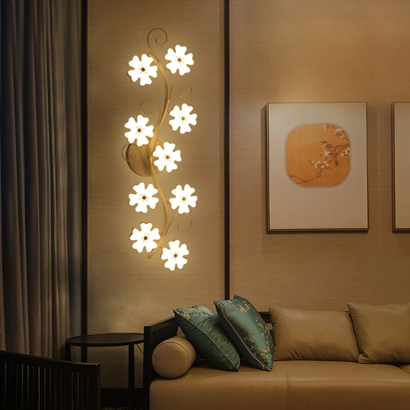 Креативные современные светодиодные потолочные светильники с цветком сливы для