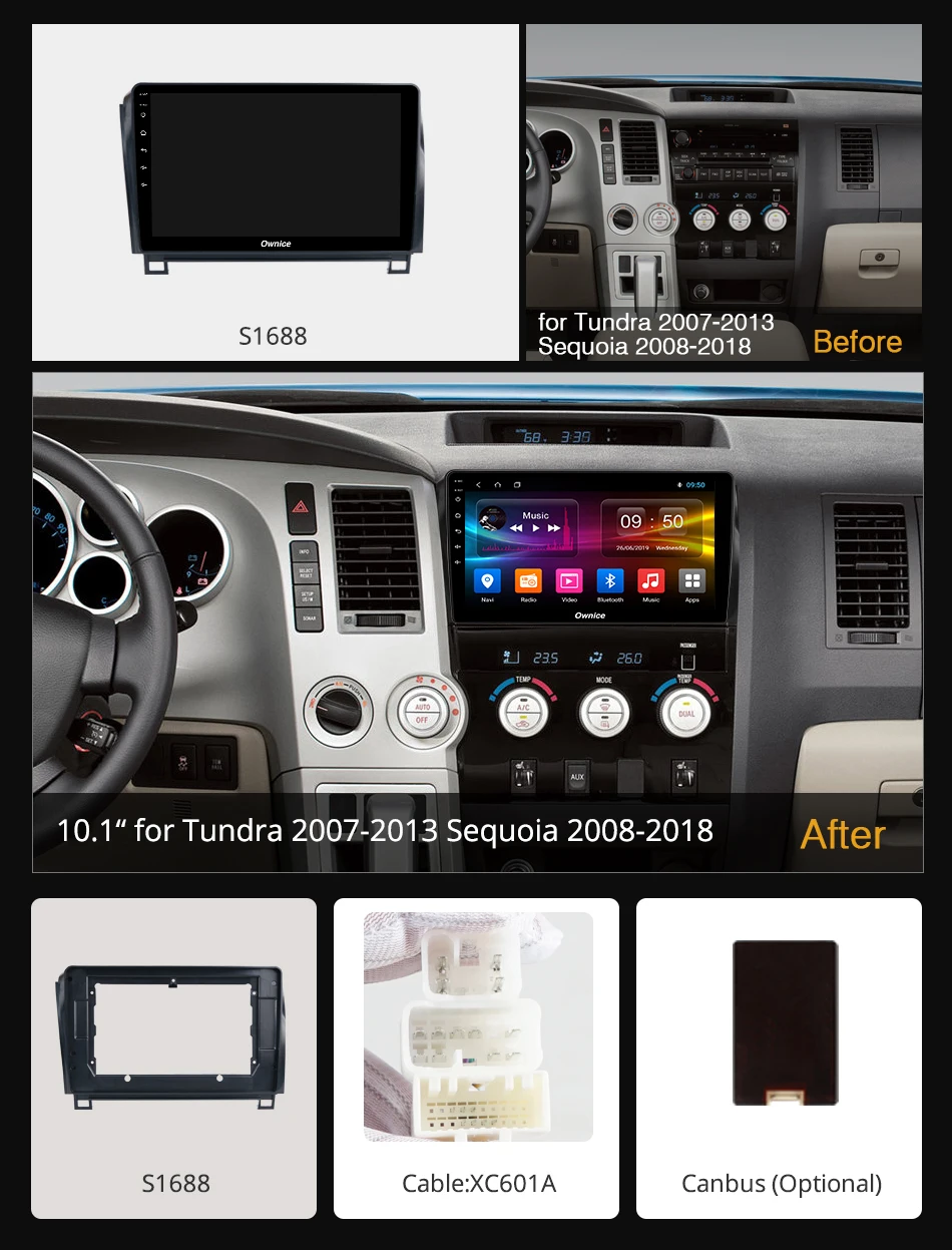 Ownice k3 k5 k6 Android 9 0 Восьмиядерный автомобильный dvd-плеер для toyota Tundra Sequoia 2 Din