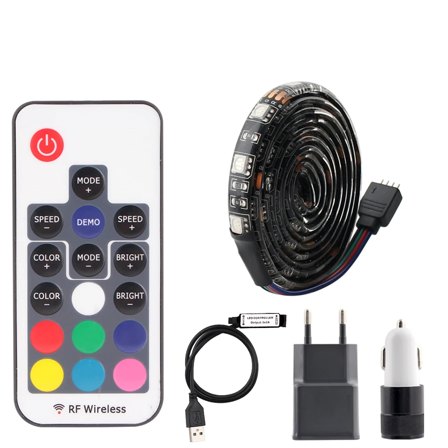 Автомобильный USB 5 в светодиодный светильник RGB PC 5050 60 Светодиодный s/m