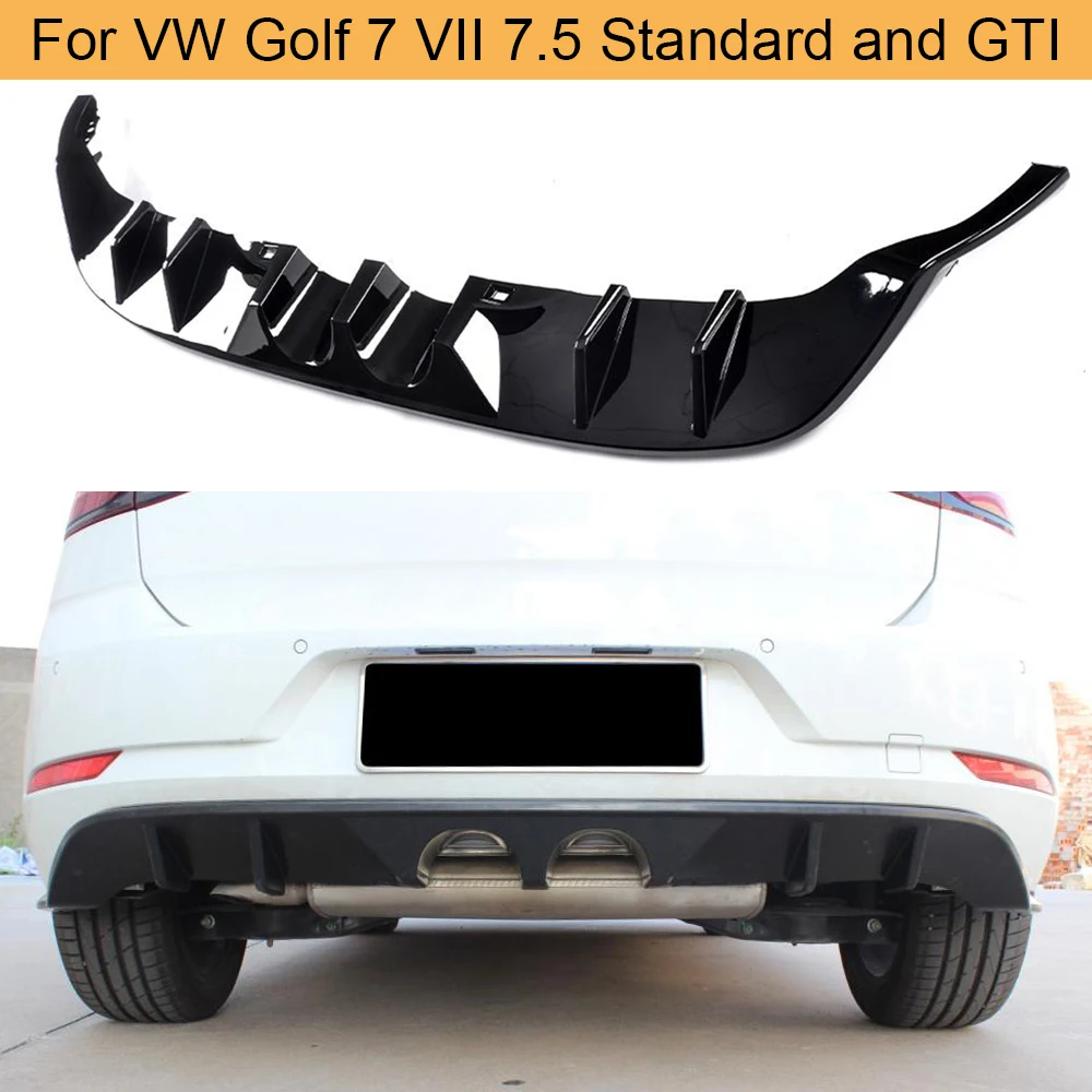 Автомобильный задний бампер диффузор спойлер для Volkswagen VW Golf 7,5 стандарт и GTI Средний выход черный PP задний диффузор