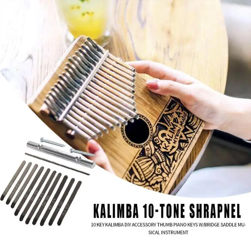 Пианино Kalimba с 10 клавишами музыкальный инструмент мост для большого пальца седло