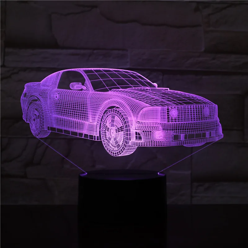 3D-2051 Автомобильная 3D светодиодный Ночная лампа романтическая настольная для
