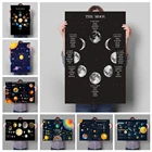 Солнечная система галактика Вселенная пространство образование Луна плакат холст живопись настенные художественные принты Декор роспись для современного домашнего декора