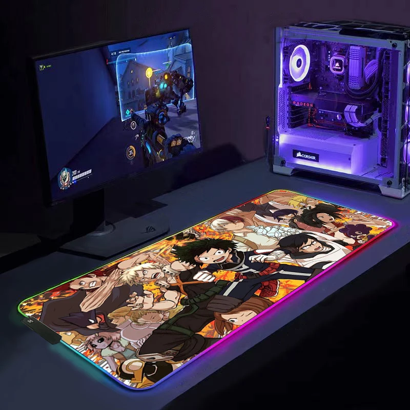 RGB мой герой Академия геймерский большой XL Коврик Для Мыши для ПК игровые