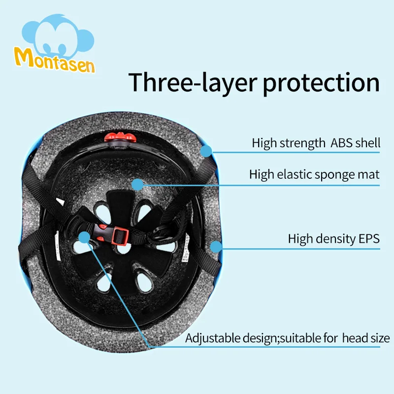Детский велосипедный шлем MONTASEN защитный для мальчиков и девочек Одноцветный