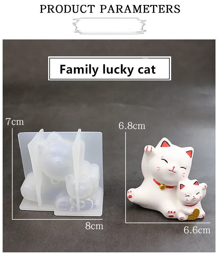 Новый DIY кошка шоколад лампы в форме свечи прессформы Лаки Фортуна Cat Силиконовые