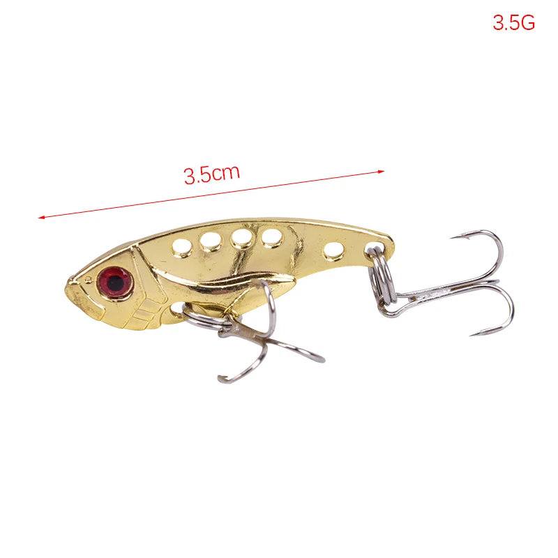

4pcs Metal Spoon Wobbler Fishing Lure Bass Treble With 3 Hooks VIB Lead Fish Artificial Bait Fishing Crank Bait Lure 3.5cm 3.5g