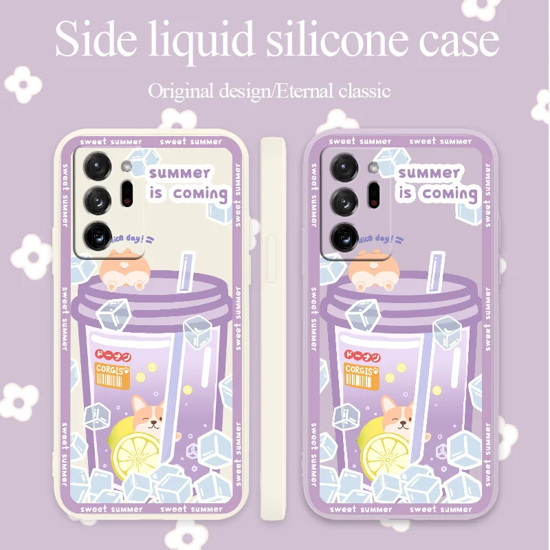 

Lemon Sparkling Water Liquid Silicone Case For Samsung Galaxy A72 A52 A42 A32 A22 A21S A02S A12 A02 A71 A51 A41 A31 Phone Cover
