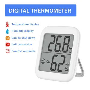 Цифровой термометр-гигрометр с настенным креплением, комнатный монитор температуры и влажности для детей с ЖК-дисплеем и уведомлением