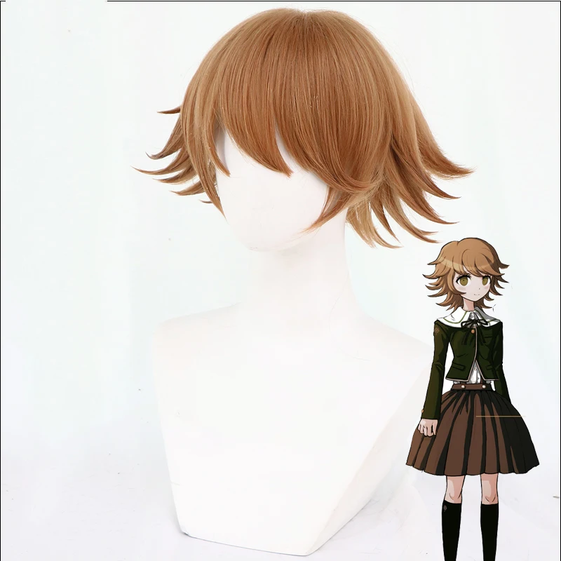 Парик для косплея 30 см из данганронпа (Fujisaki Chihiro chiaki nanami) термостойкий взрослых и