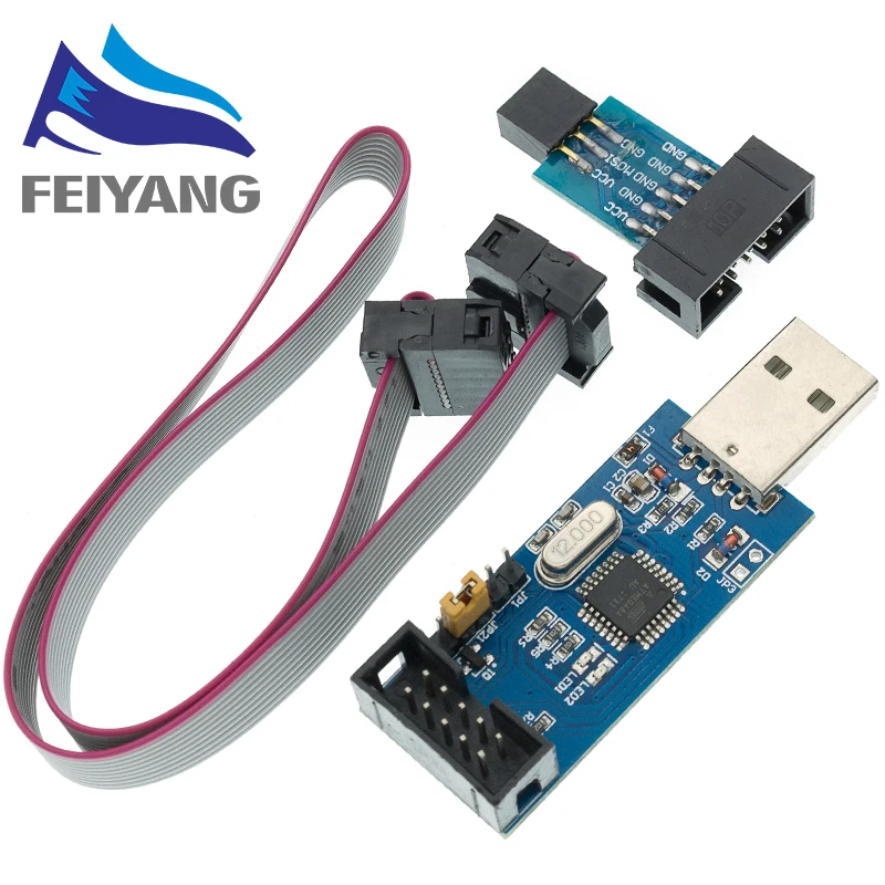 10 шт. 10Pin к 6 Pin плата адаптера + USBASP USBISP AVR программатор USB ATMEGA8 ATMEGA128 ATtiny/CAN/PWM модуль