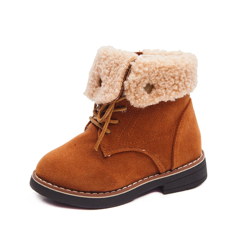 Обувь коллекция 2019 года модные зимние однотонные детские ботинки для девочек и