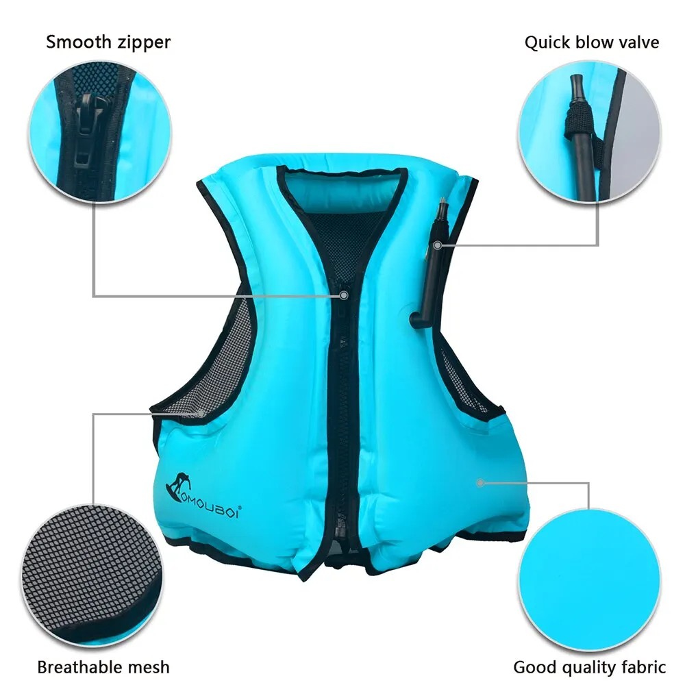 

Adult Inflatable Fishing Swim Vest Life Jacket for Snorkeling Floating Device Swimming Drifting Surfing Water Sports Life Saving