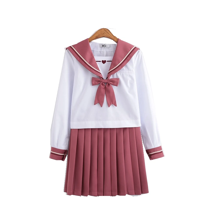 Orthodox Japanese JK Uniforms Spring Autumn Long Sleeved Girls Preppy College School Student Sailor Suit Set |