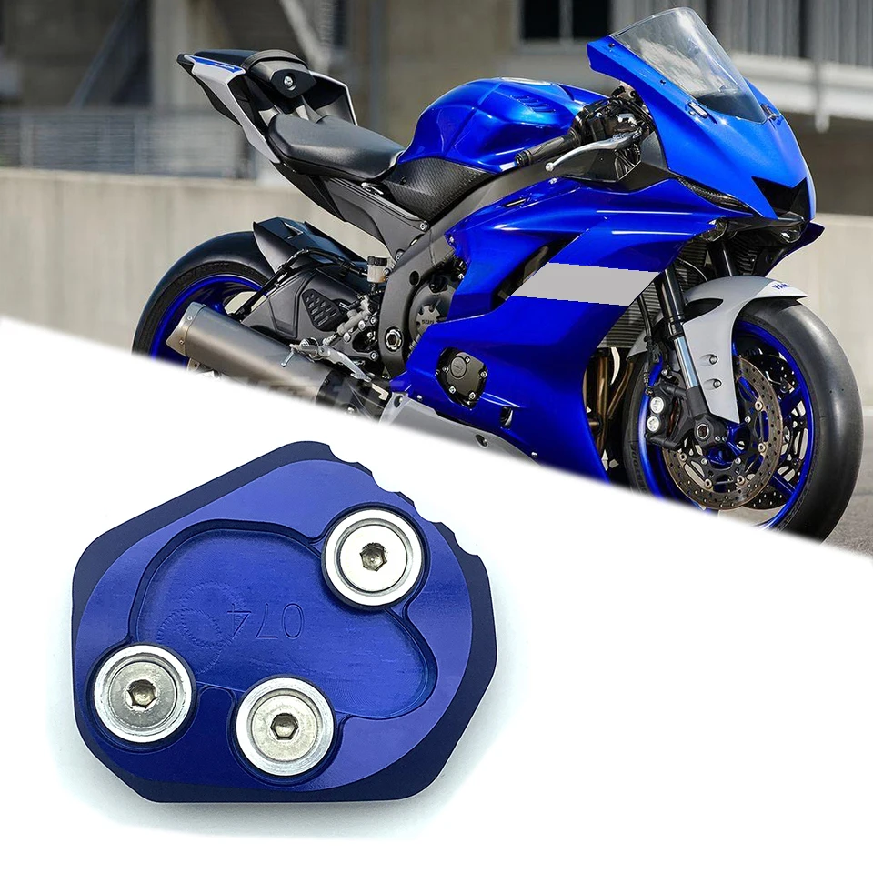Fits for Yamaha YZF R6 YZF-R6 2017 2018 2019 Motorcycle Accessories Kickstand Side Stand Extension Pad Enlarger Plate