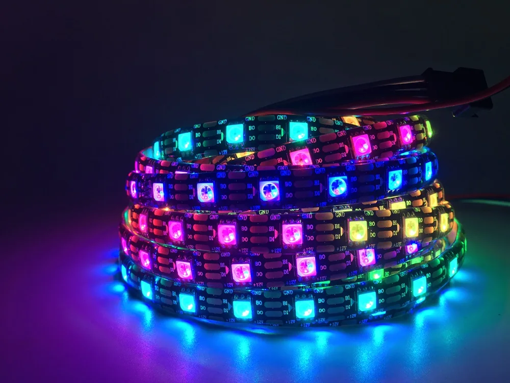 WS2815(WS2812B WS2813 обновляться) RGB светодиодный Пиксели полосы светильник индивидуально адресуемых СВЕТОДИОДНЫЙ двойной сигнала 30/60/100/144 светодиодный s/m
