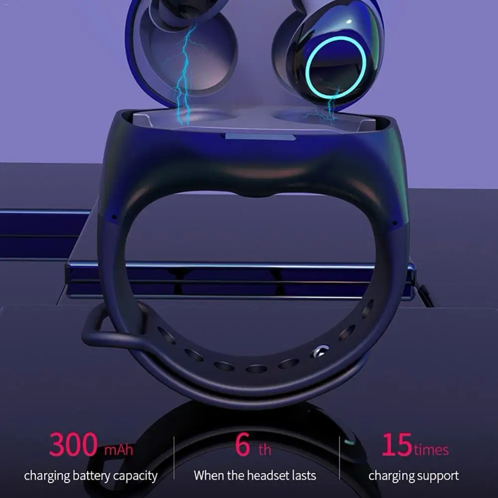 Портативные беспроводные наушники Bluetooth TWS 5 0 часы стиль HiFi спортивная гарнитура