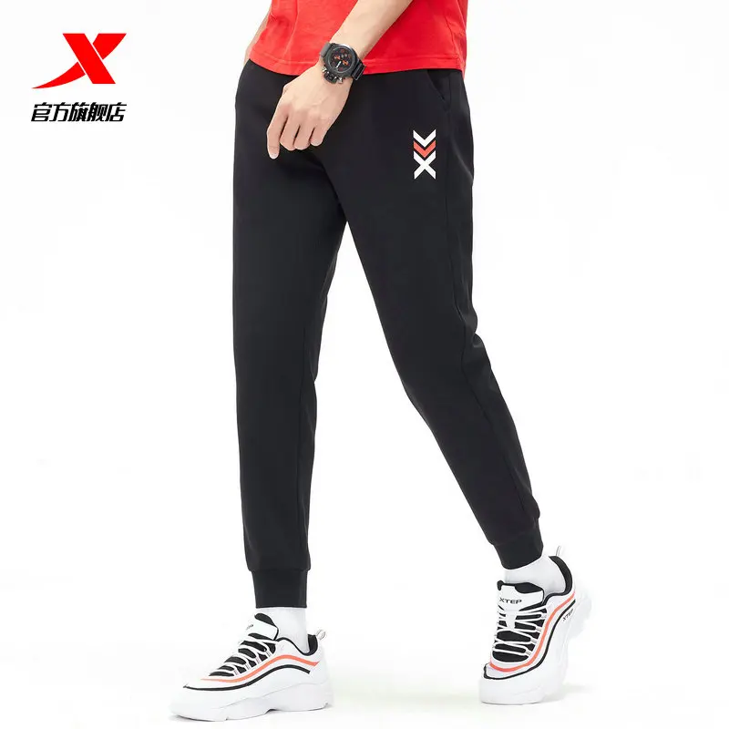 Спортивные трикотажные брюки Xtep мужские модные весенние облегающие прямые штаны