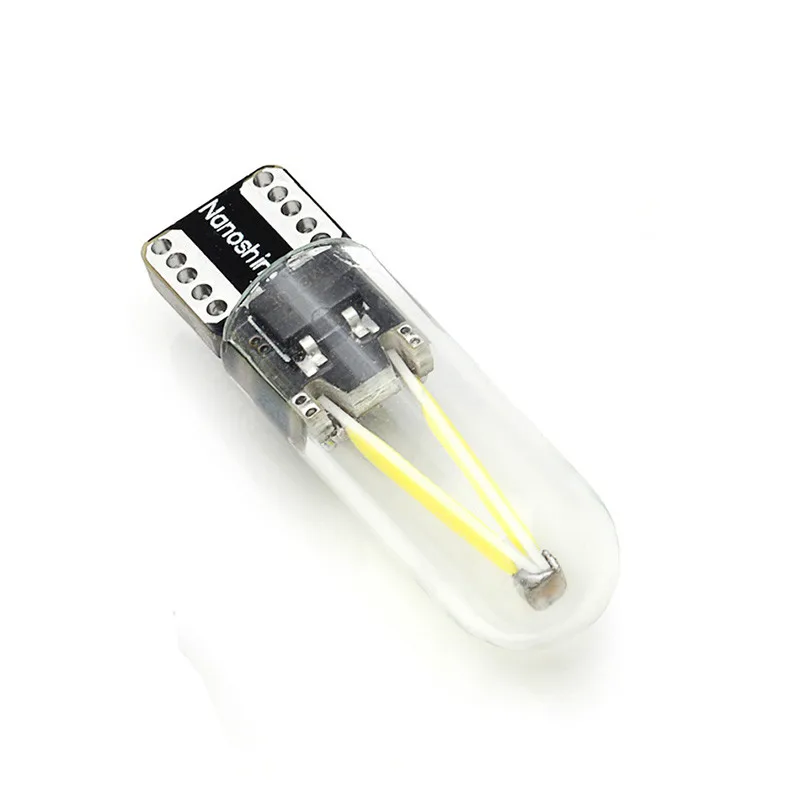 Новейшая модель W5W led T10 cob стекло автомобиля светильник со светодиодными нитями