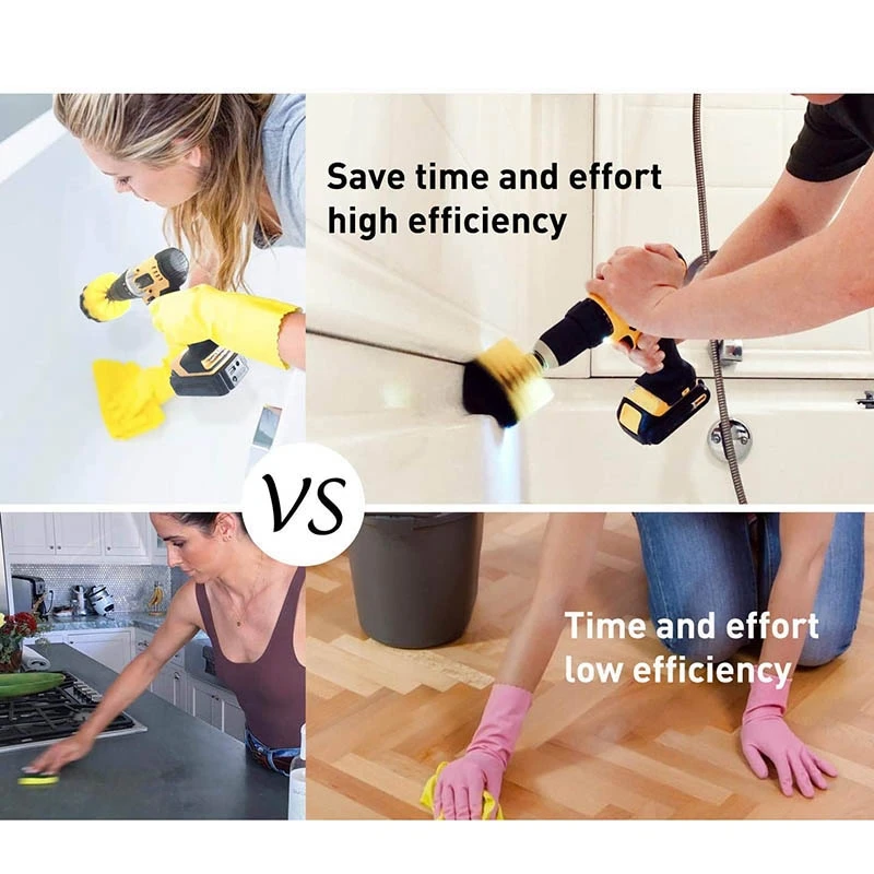 

10Pcs Drill Brush Power Scrubber Cleaning Brush Extended Long Attachment Set All Purpose Drill Scrub Brushes Kit