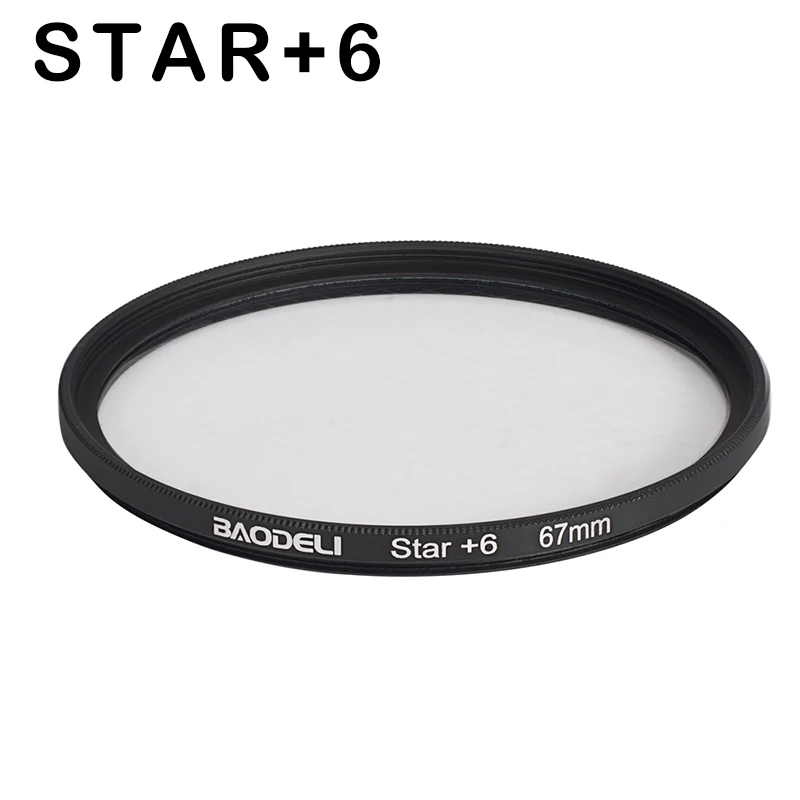 ONLY STAR6X NO BOX BAODELI фильтр для объектива, концепция Nd Fld MC Uv Macro Star Polarisatie 49 52 55 58 62 67 72 77 82 мм для Nikon Canon sony аксессуары - Цвет: ONLY STAR6X NO BOX