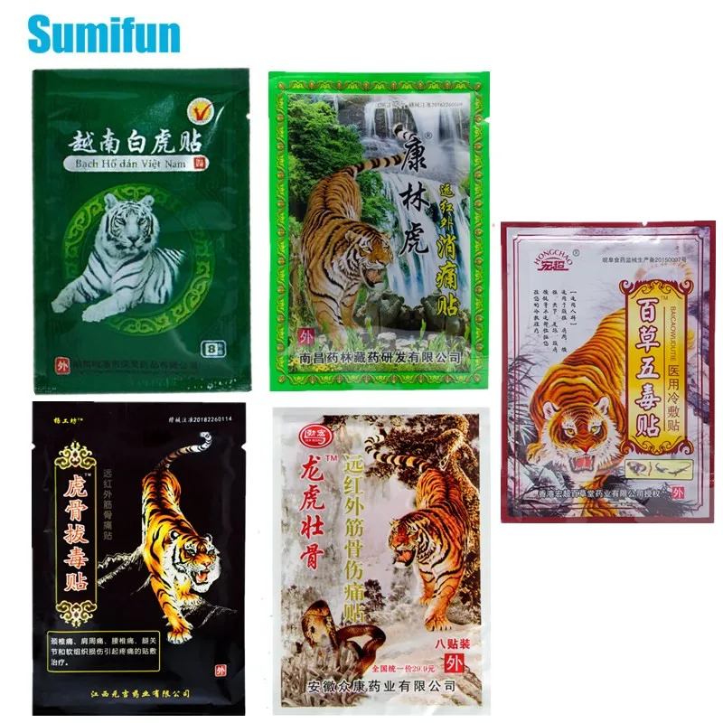 104 шт./5 типов тигрового бальзама пластырь от боли в суставах ревматоидного