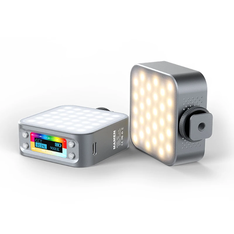 MAMEN LED-D01 Double-sided  Photography Lighting  Rechargable Video Light 359 Full Colors LED Panel Lamp for Youtube Tik tok