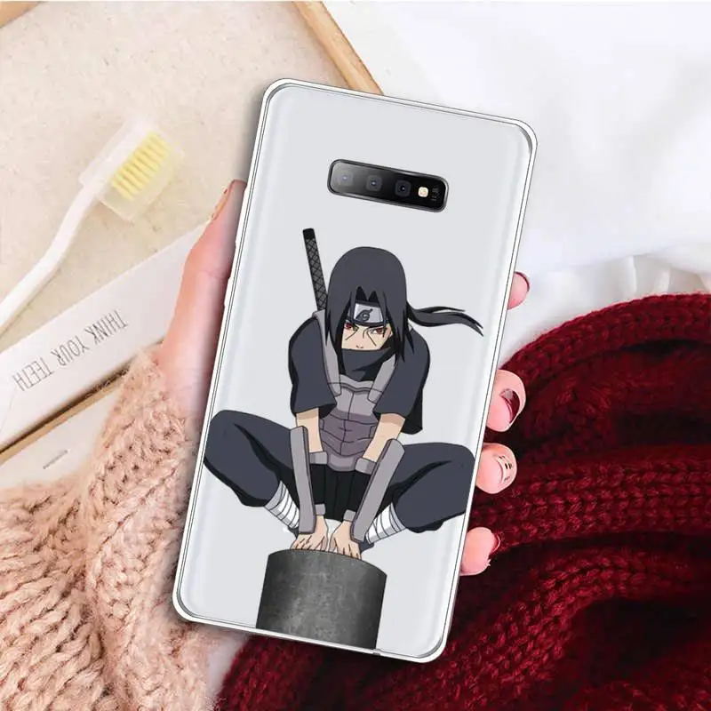

Newest Japan Anime Naruto Sasuke Phone Case Transparent for samsung A 21s 50 71 S 8 9 20 note 10 20 plus ultra