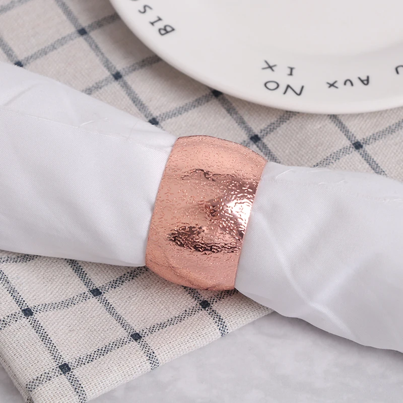 

6Pcs Napkin Ring Model Room Napkin Buckle Cloth Circle Simple Metal Napkin Buckle
