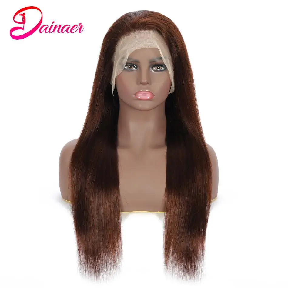 30 Inches Straight Lace Front Wig 4# Colored Human Hair Wigs 13x6 Lace Front Wig For Women Human Hair 13x4 Lace Frontal Wigs