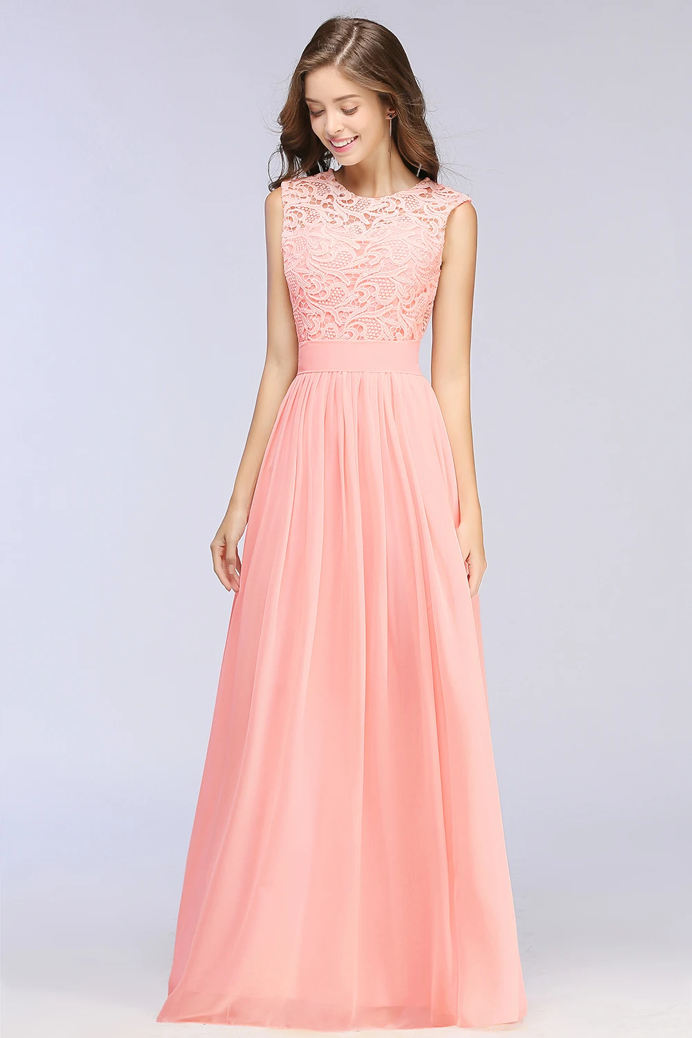 Платье женское длинное шифоновое с цветочным кружевом на молнии | Женская одежда