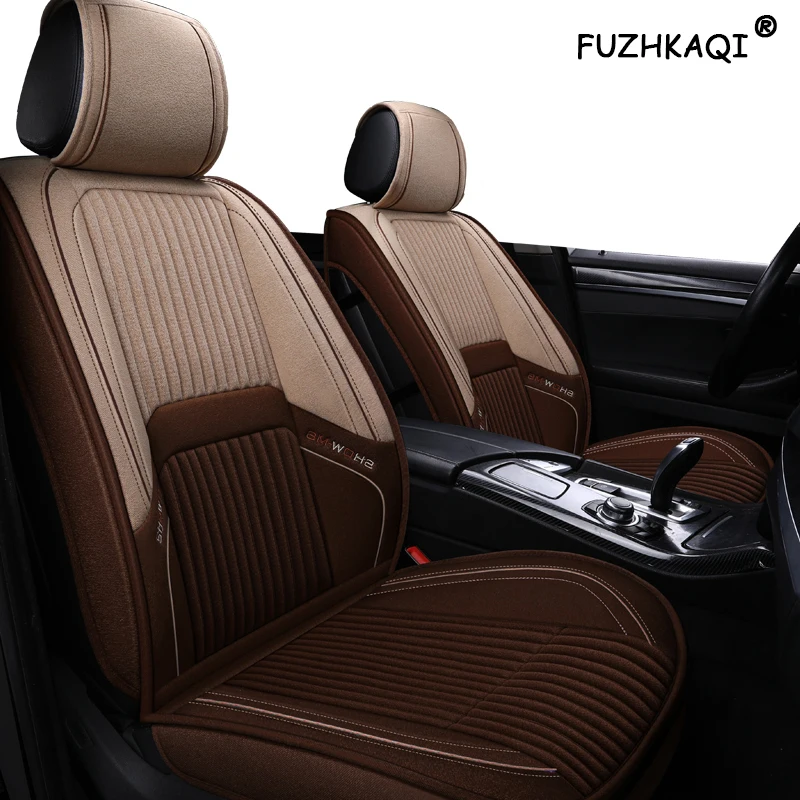 

FUZHKAQI linen Universal car seat cover for Hyundai IX35 IX25 Sonata Santafe Tucson ELANTRA Accent car automobiles sticker seat