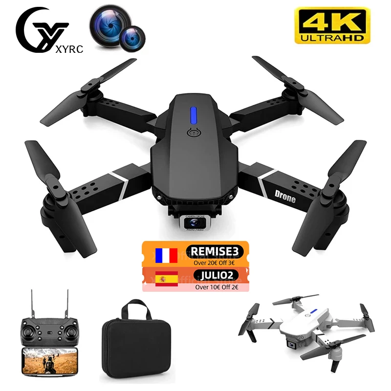 Квадрокоптер E525 складной с широкоугольной камерой HD 4K 2021 P и поддержкой Wi