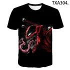 Футболка с 3D принтом Веном для мужчин и женщин, модный Повседневный хлопковый топ с коротким рукавом, крутая уличная одежда для мальчиков и девочек, лето