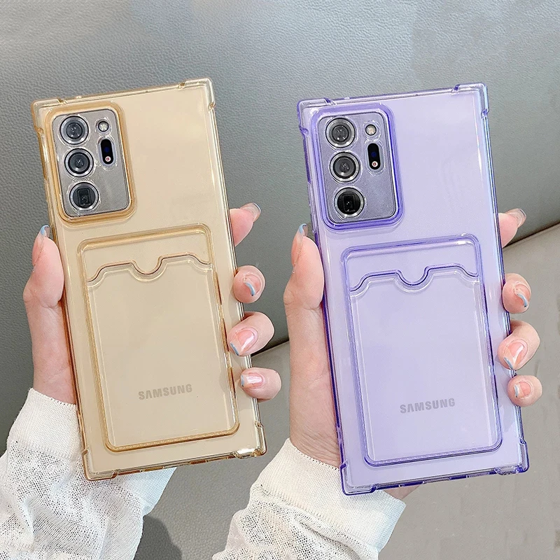

Card Holder Wallet Case For Samsung Galaxy A32 A52 A82 A22 A12 A72 Note 20 S20 S21 Ultra S10 S20FE S21 Plus Transparent Cover