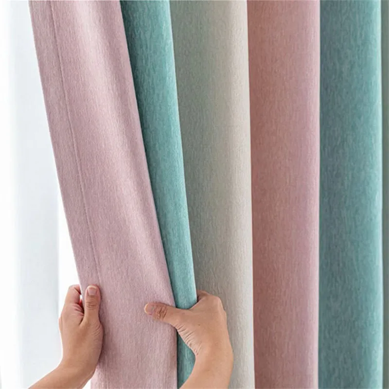 

Modern Luxury Curtains Thickened Chenille Shading Drapes Colorful Stripe Splicing Curtain For Living Room Bedroom Custom Cortina
