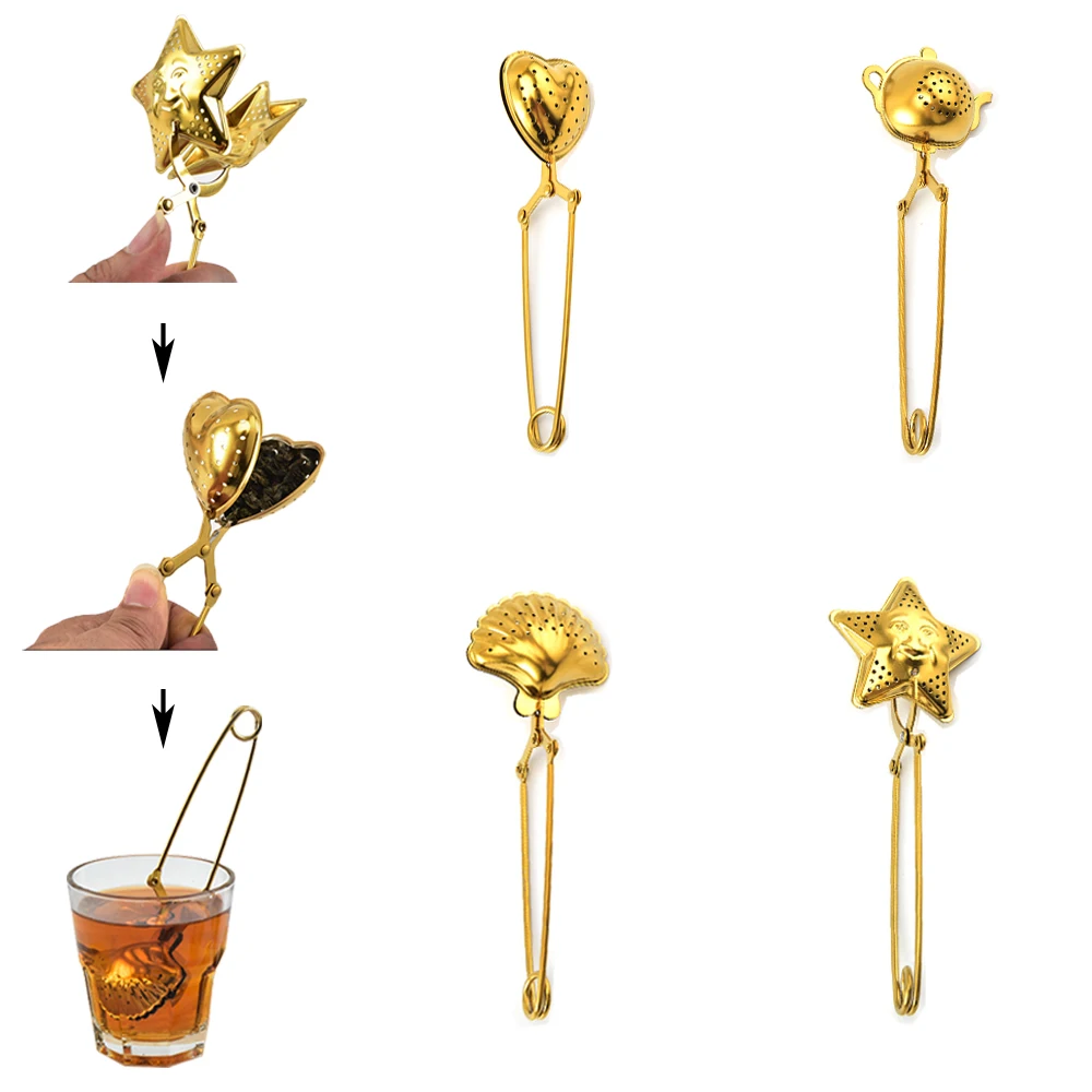 

1pc Tea Infuser Strainer Stainless Steel Tea Bag Mug Teapot Accessory Herb Container Spice Filter Diffuser Mesh Handle Tea Ball