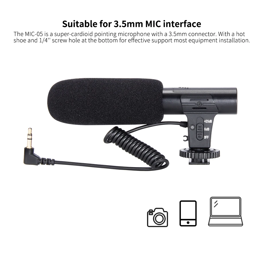 Микрофон для камеры MAMEN с разъемом 3 5 мм и мини триподом профессиональный