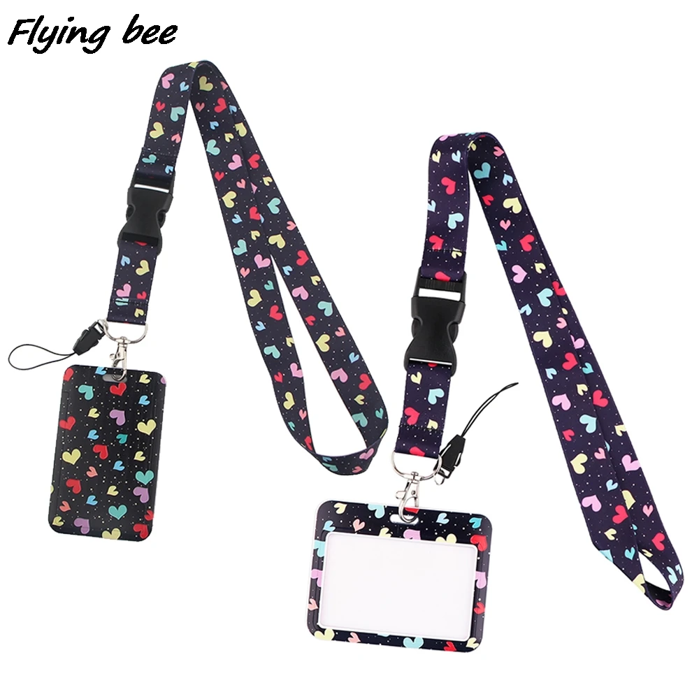 

Чехол-накладка для пропуска на автобус Flyingbee x195, в форме сердца, ремешки с пряжкой, держатель для банковской кредитной карты, с ремешком